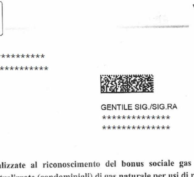 Lettera Arera bonus gas condominiale